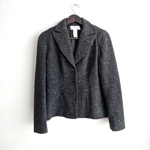 Liz Claiborne Wool Blend Grey Blazer Jacket Size 6